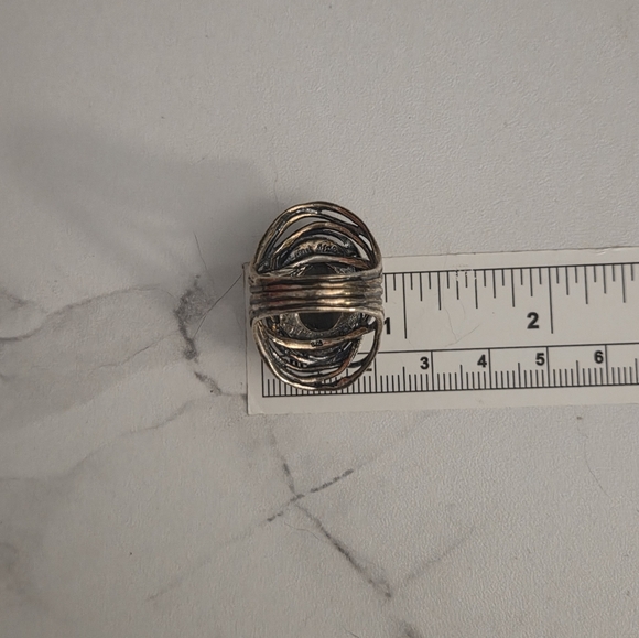 Or Paz Silver and Black Statement Ring - Picture 4 of 7